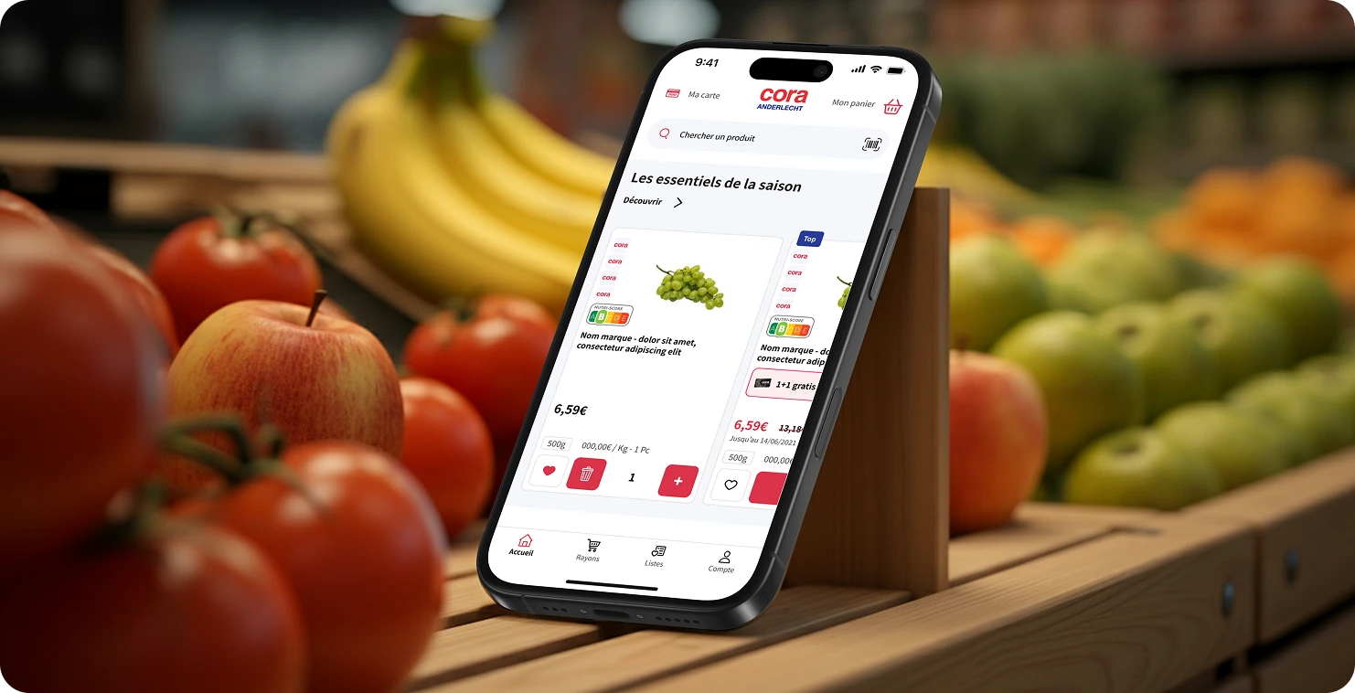 Affichage de produits depuis l'application mobile native cora