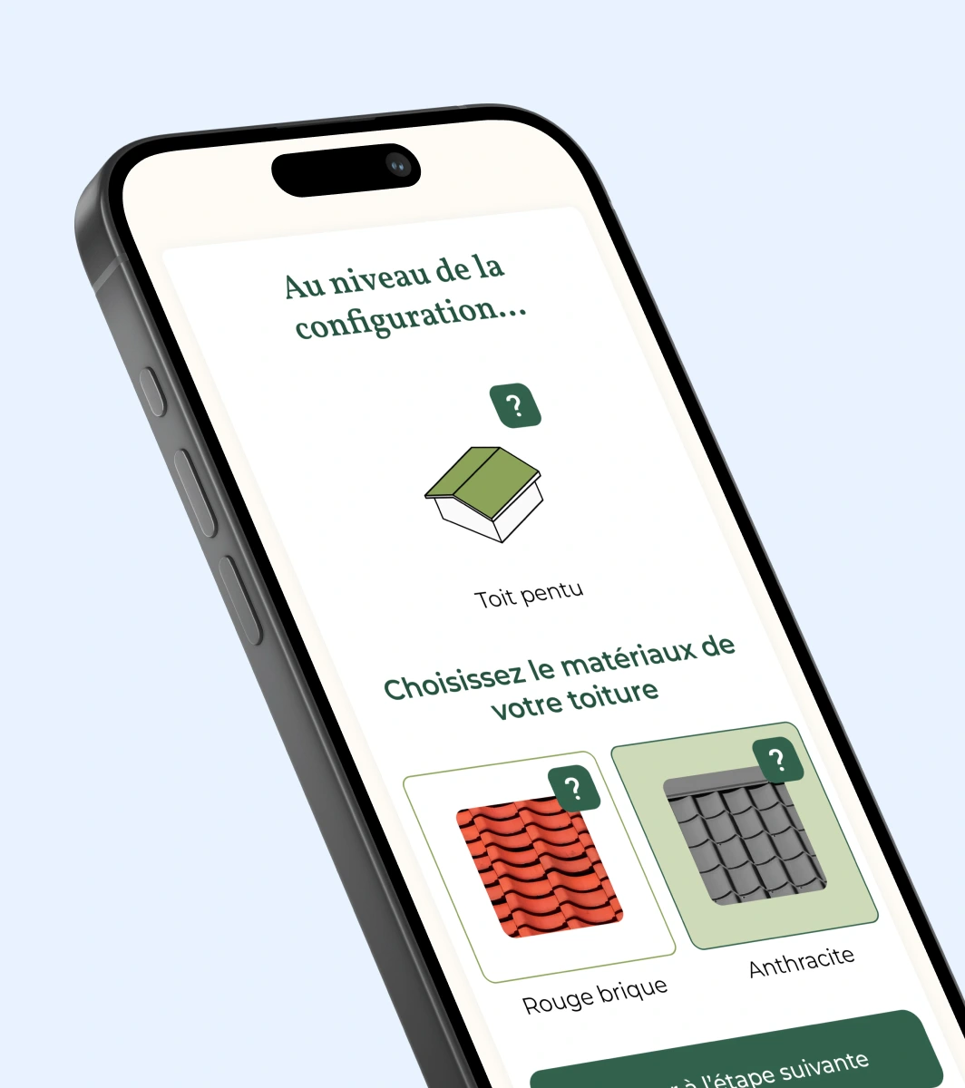 Ecran avec choix de toit illustré